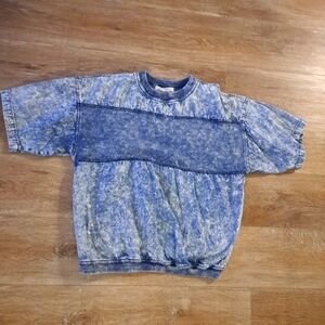 Gabrielle Vintage Blue Denim Crewneck Men's Shortsleeve Shirt Size Medium